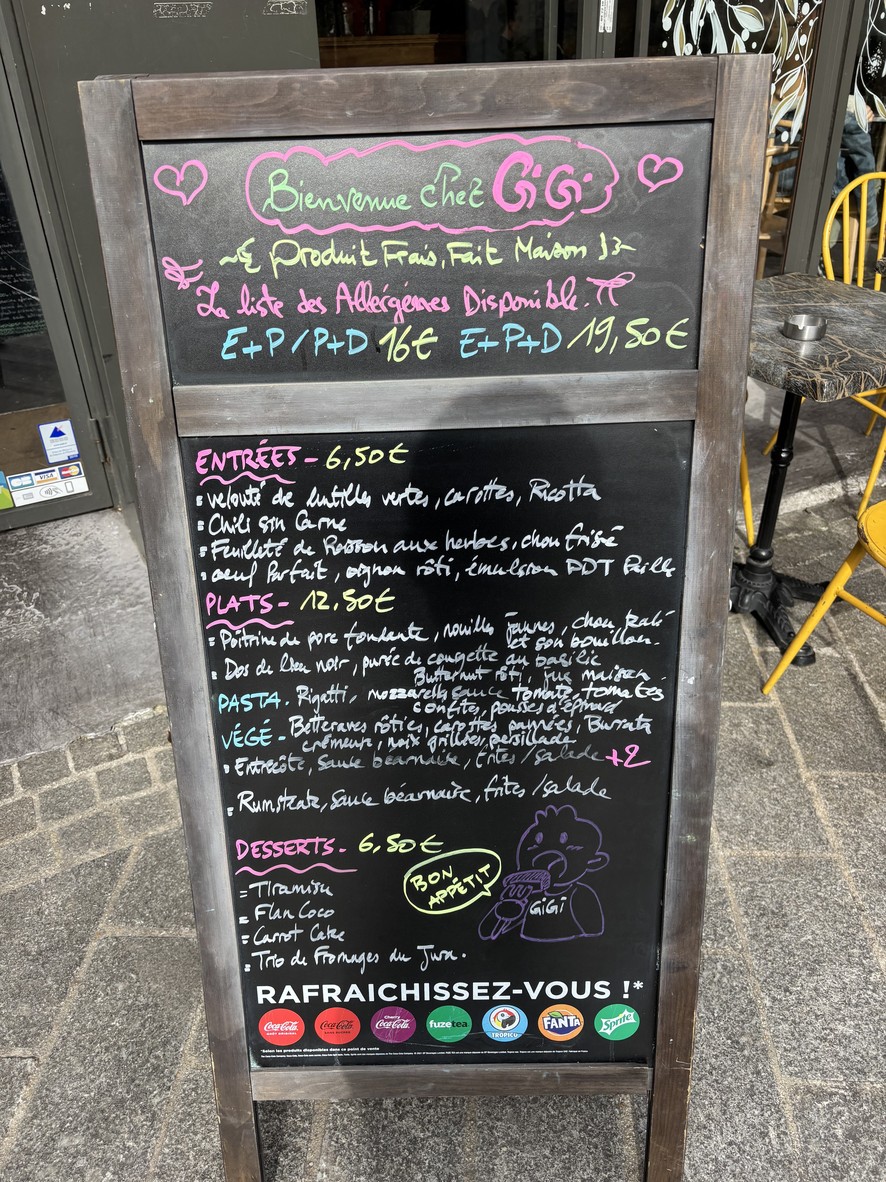 Chez GIGI menu 1