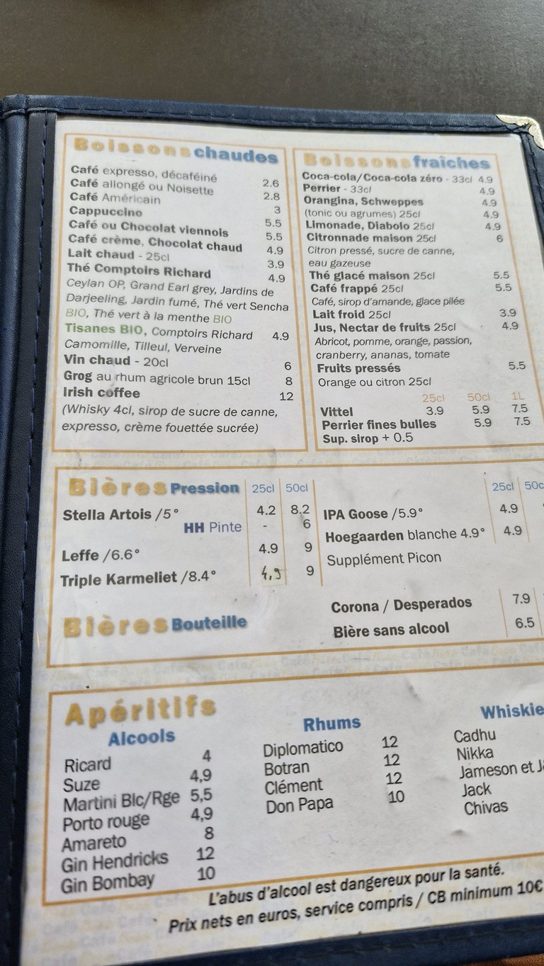 Le Bidule menu 2