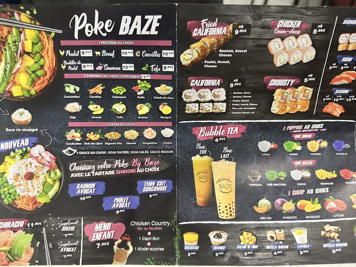 Comida asiática por BAZE Aulnay-sous-Bois menu 2