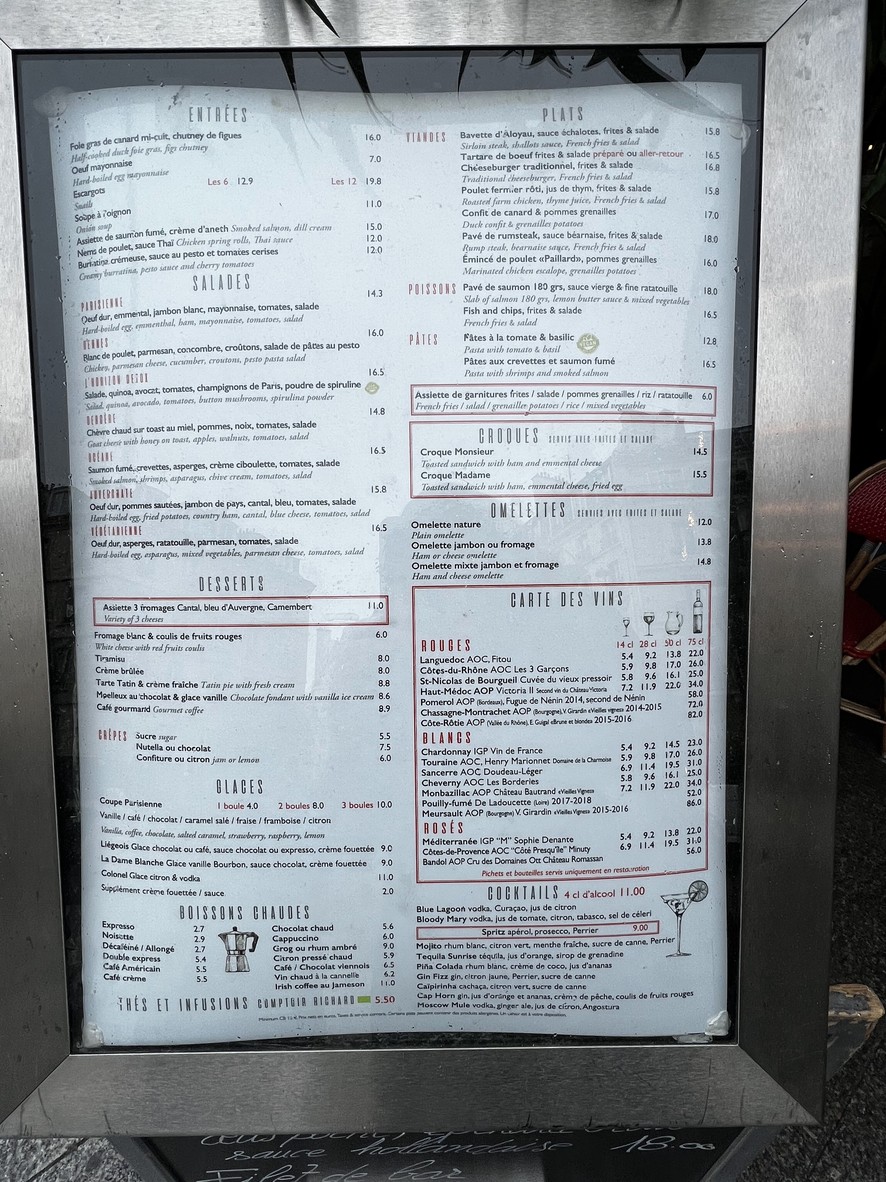 L'Horizon menu 3