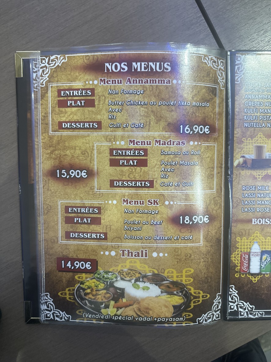 Annamma Restaurant menu 2
