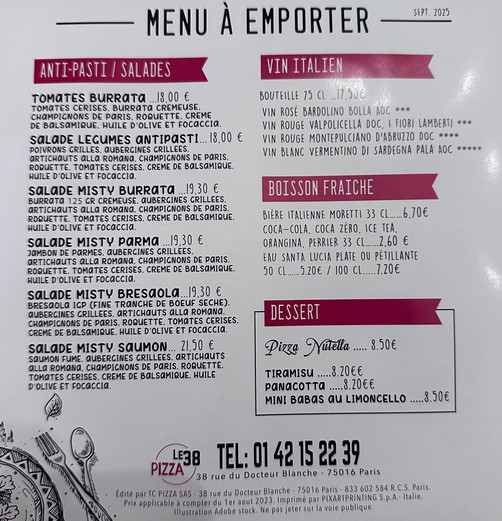 LE 38 PIZZA