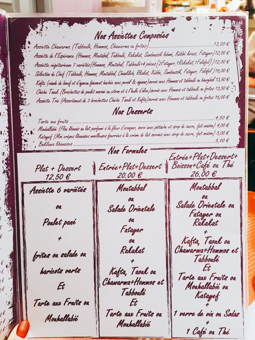 Restaurant L'espérance menu 2