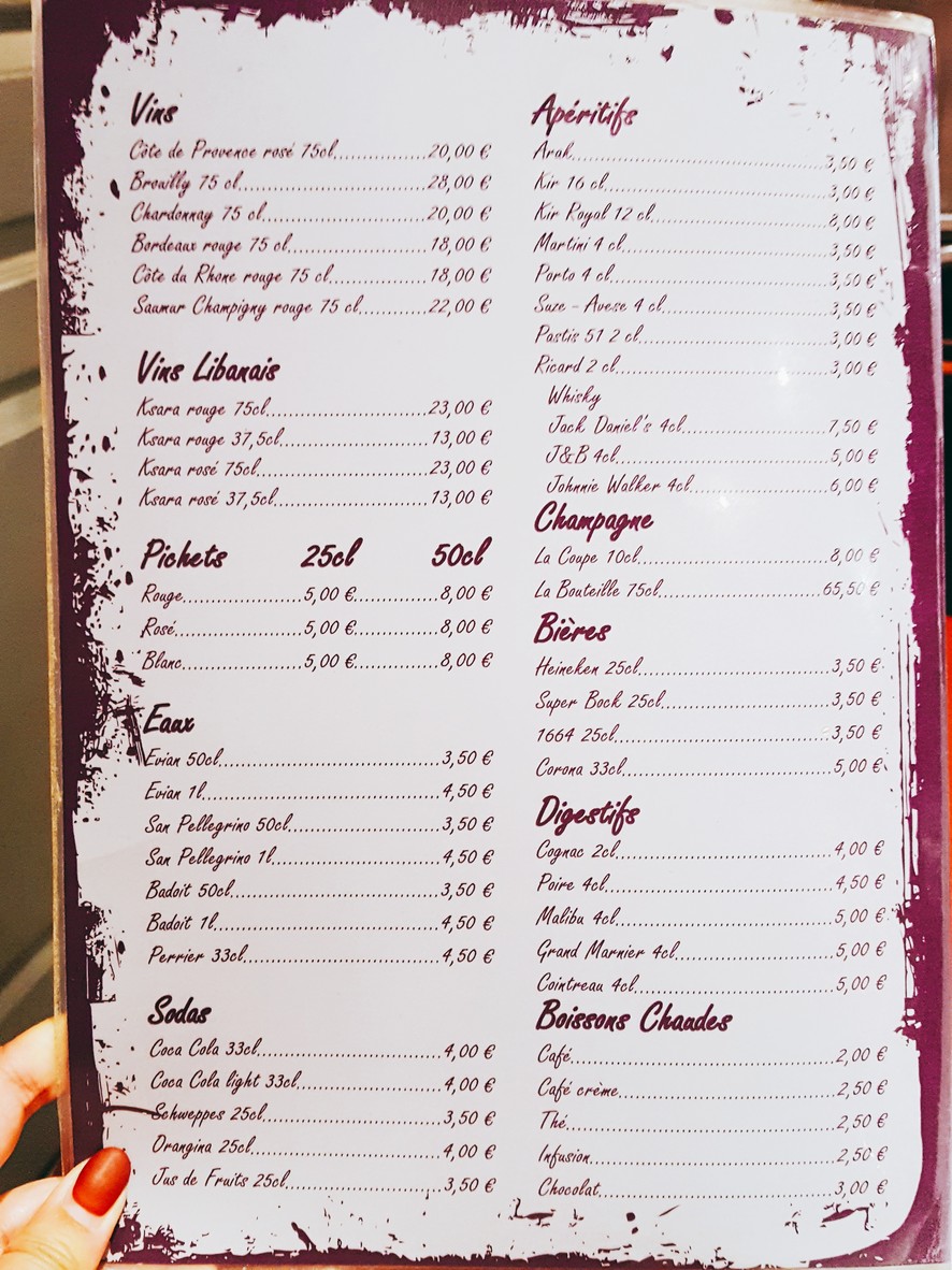 Restaurant L'espérance menu 3