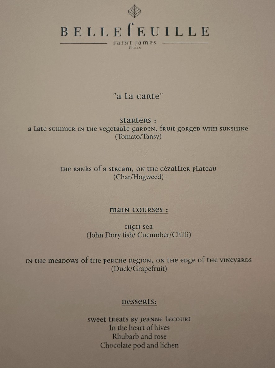 Bellefeuille menu 2