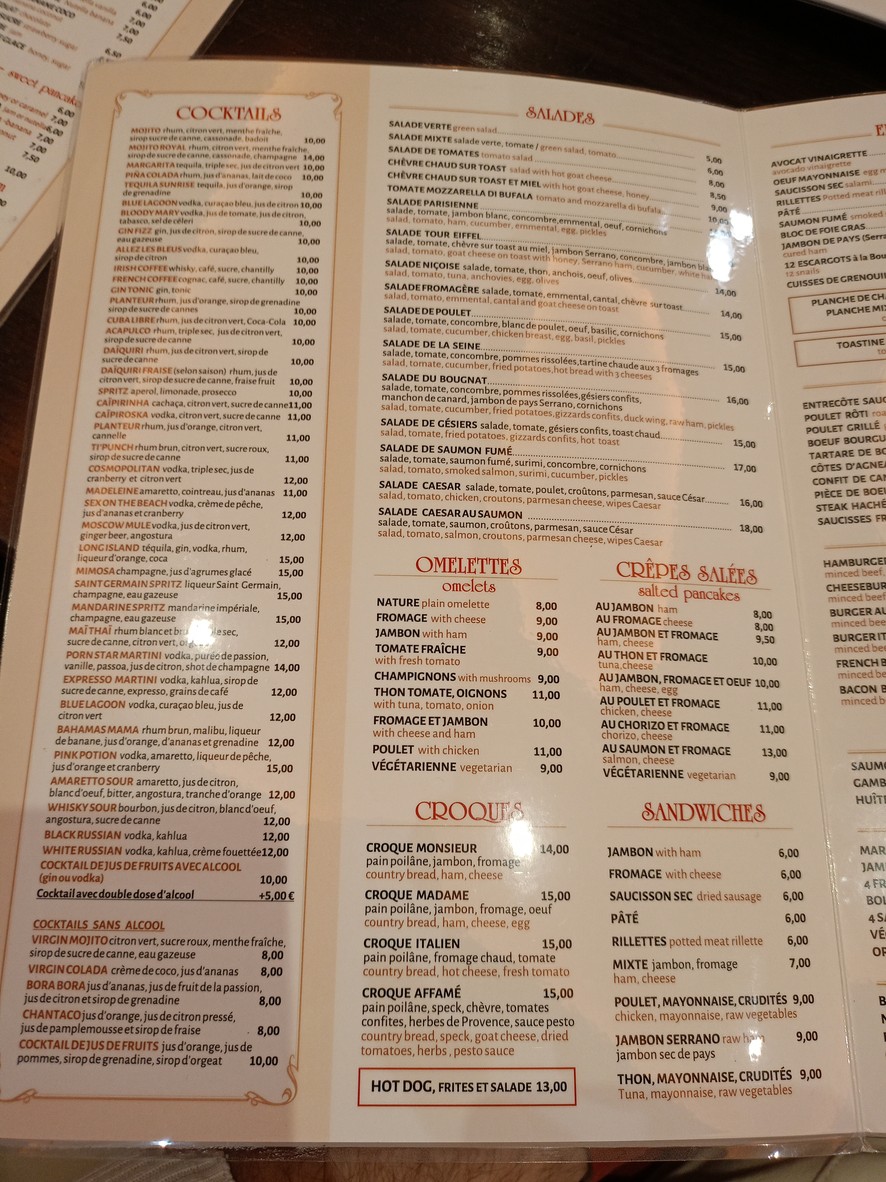 Jirayr Bistrot Eifel menu 1