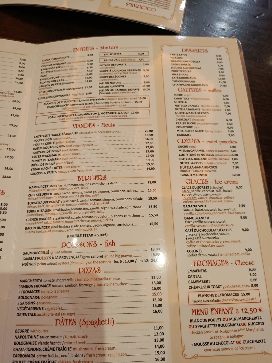 Jirayr Bistrot Eifel menu 2