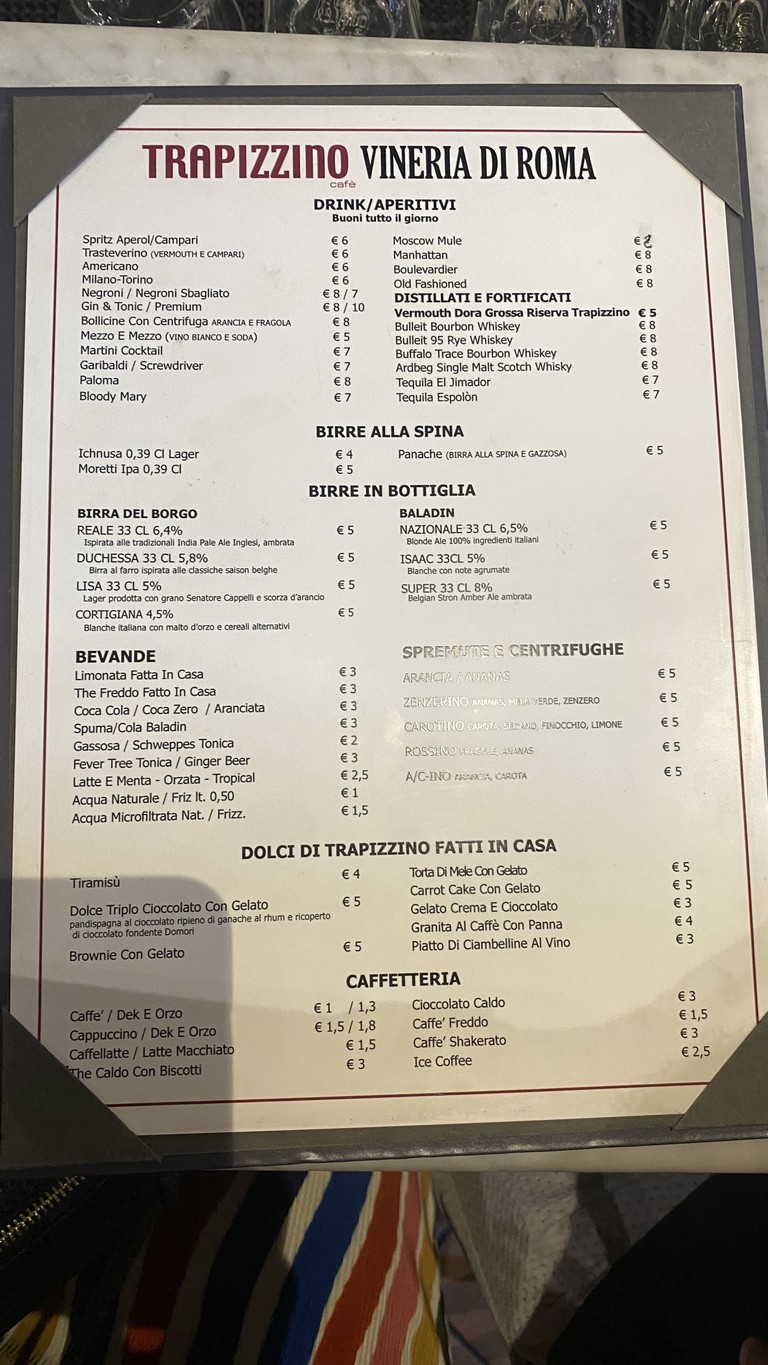 Trapizzino | Trastevere menu 3