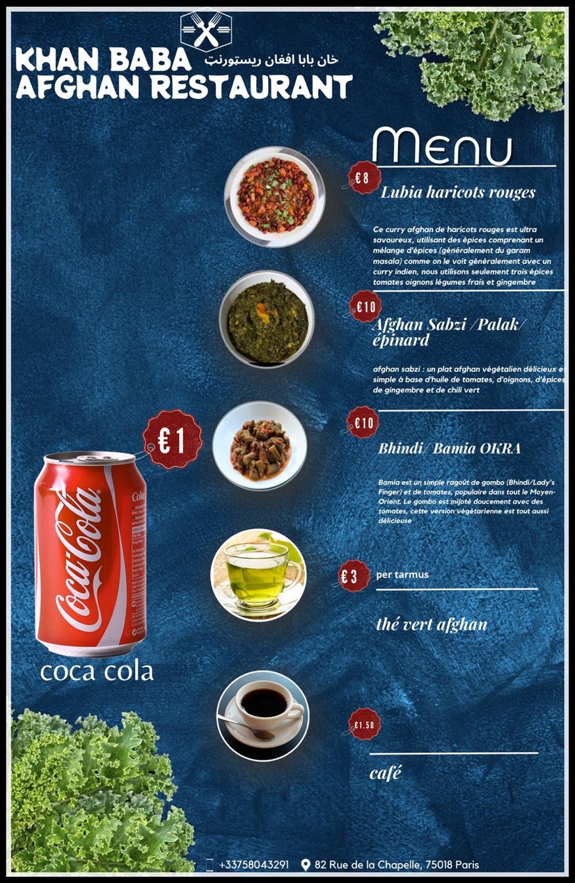 AfGHAN CUISINE KHAN BABA menu 2