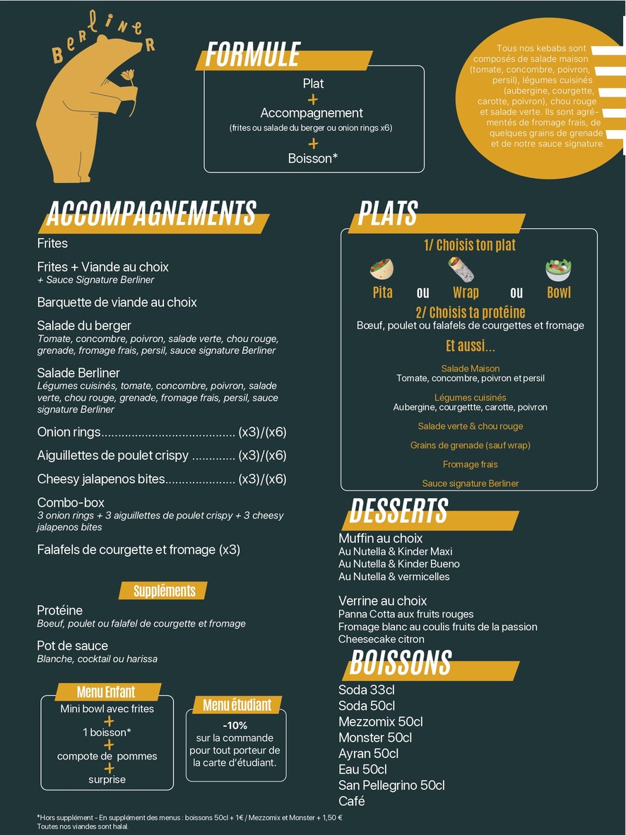 Berliner Das Original - Kebab menu 2