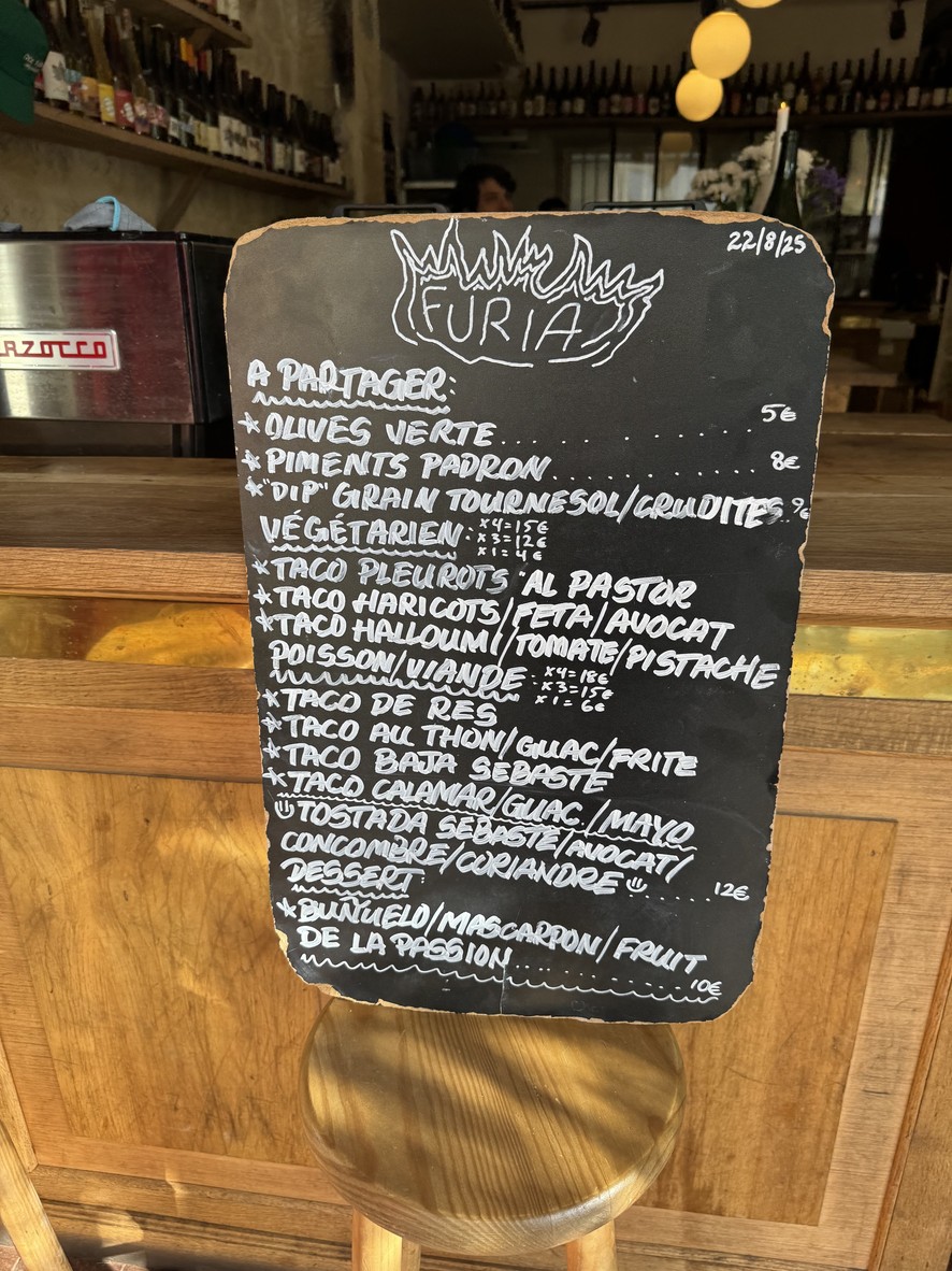 FURIA menu 1
