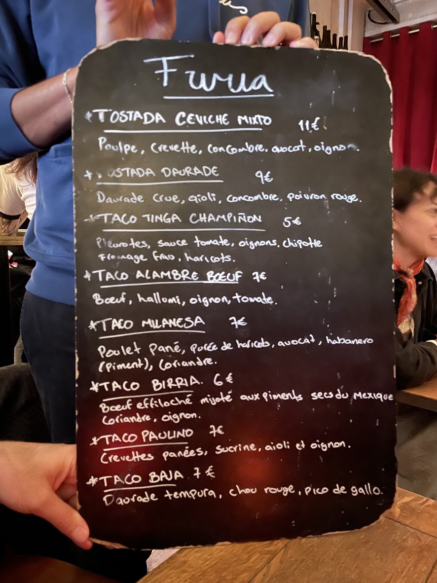 FURIA menu 3