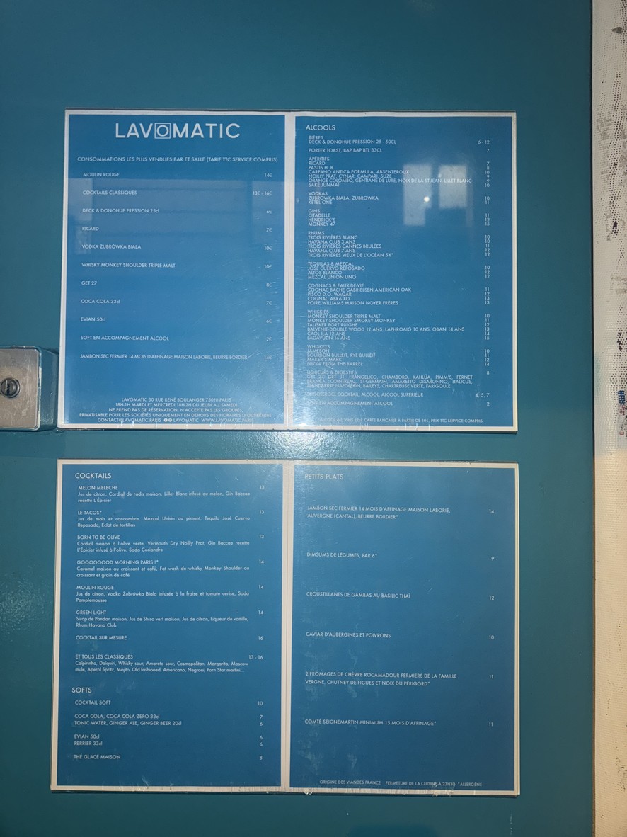 Lavomatic menu 2
