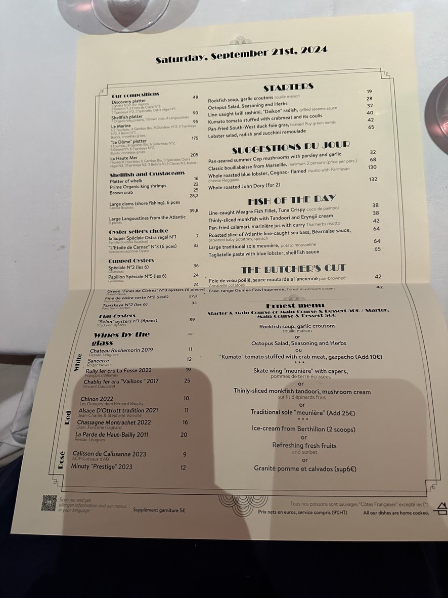Le Dôme Café menu 1