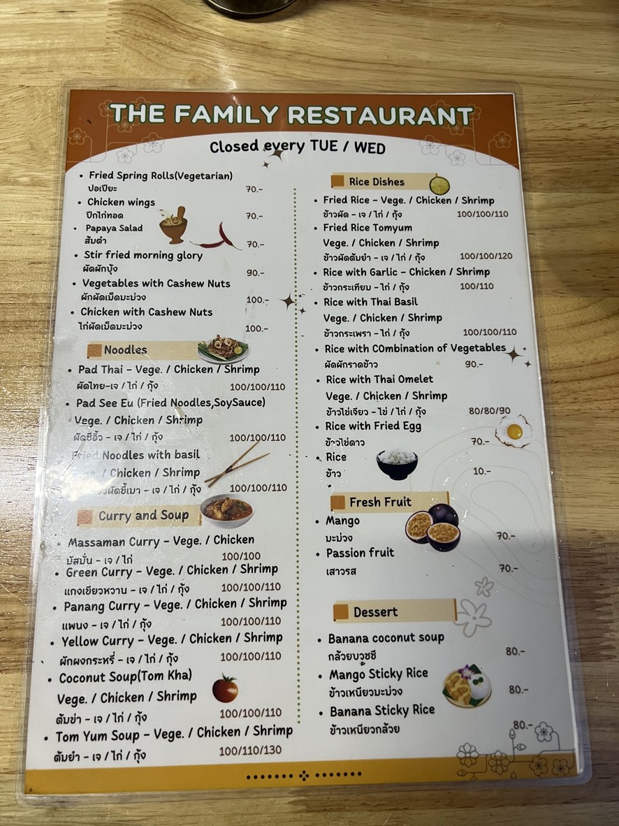 The Family menu 1