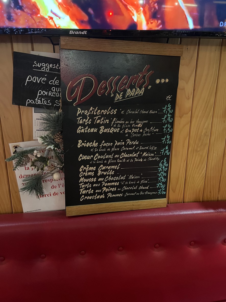 Chez Papa - Joinville menu 3