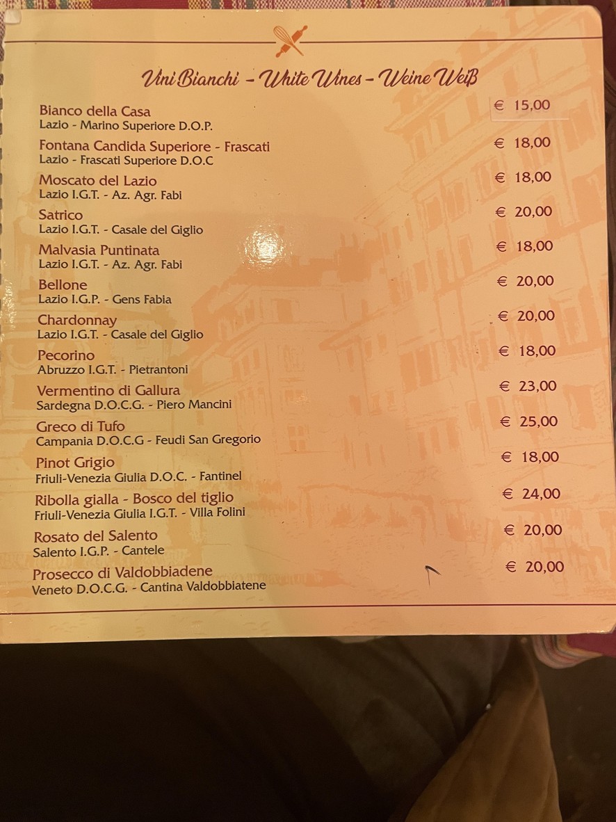 Antica Hostaria Romanesca menu 4