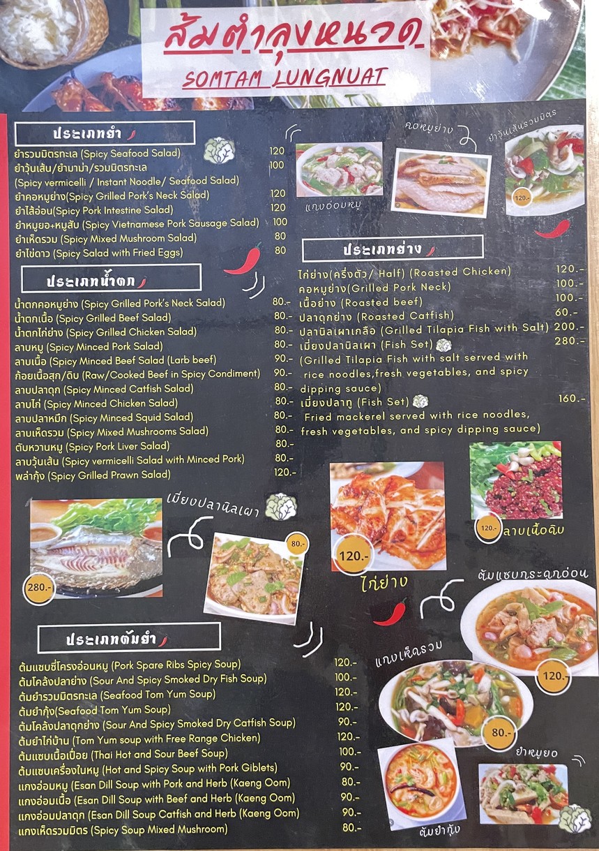 Som Tum Lung Nuad (By Tukata) Soi Chan Mueang, Alley 11 (Behind Big C Ratchadaphisek) menu 1
