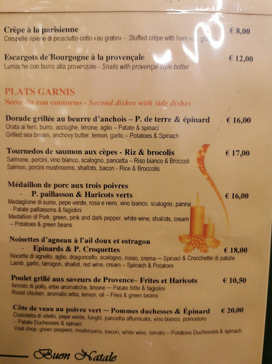 Restaurant L'Eau Vive menu 3