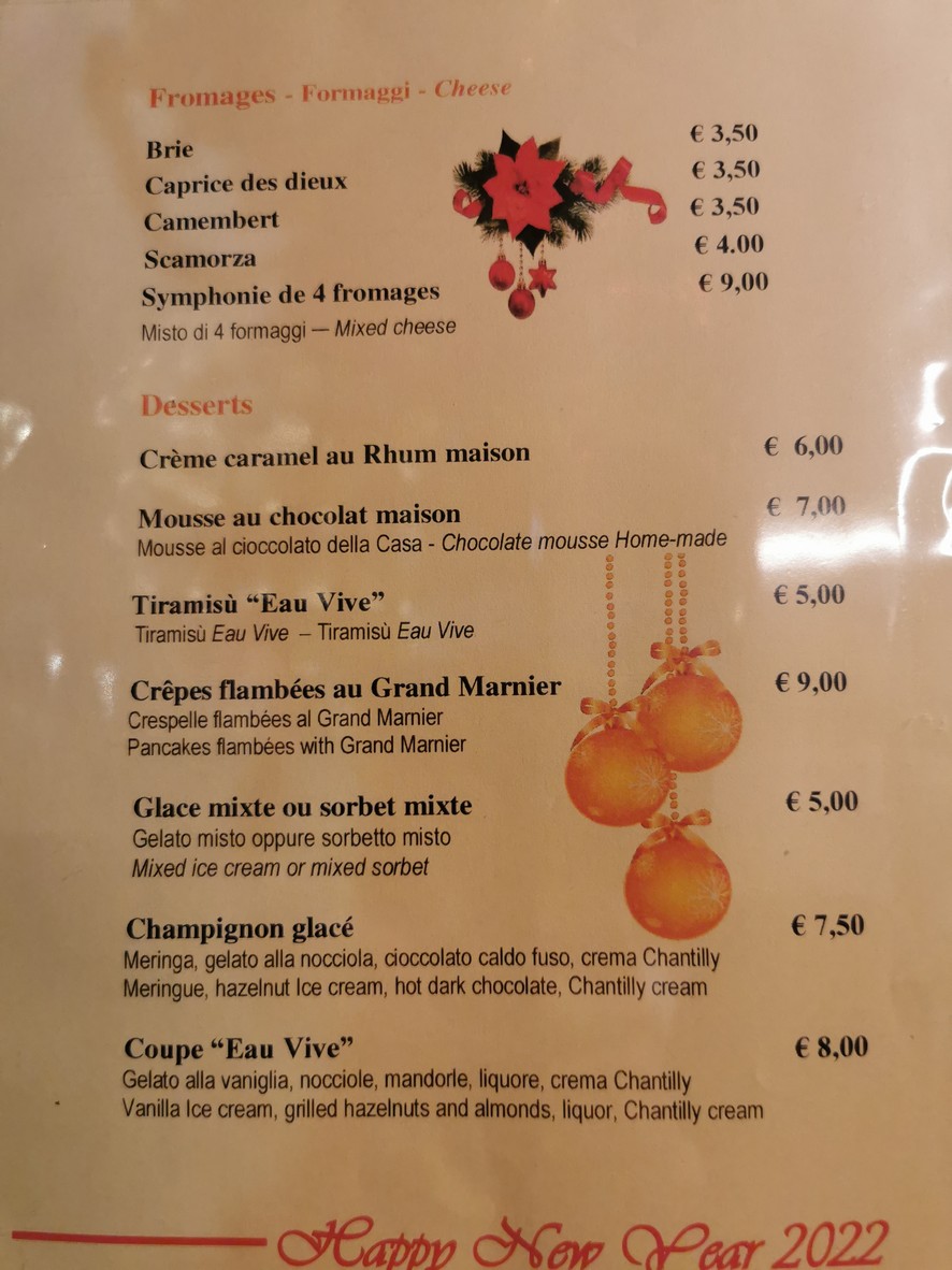 Restaurant L'Eau Vive menu 4