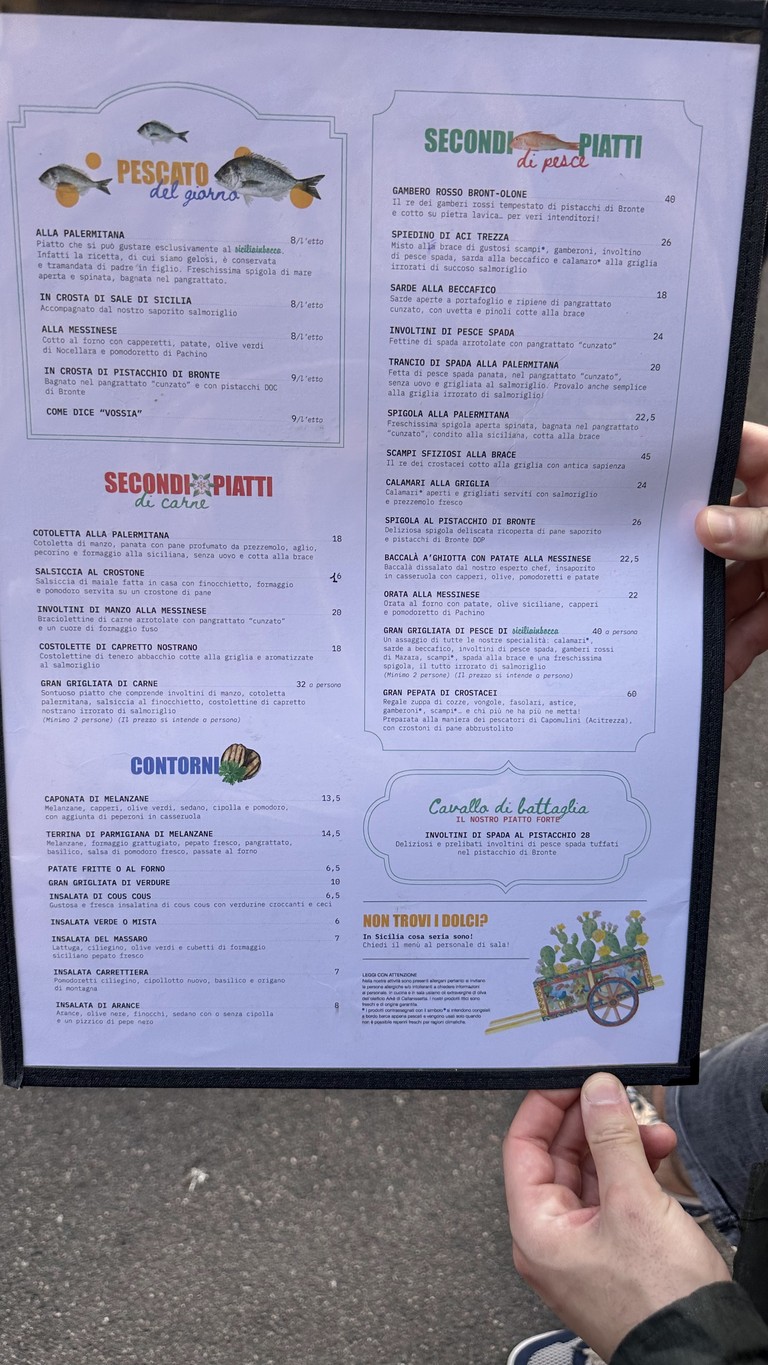 Siciliainbocca in Prati- Trattoria Siciliana menu 2