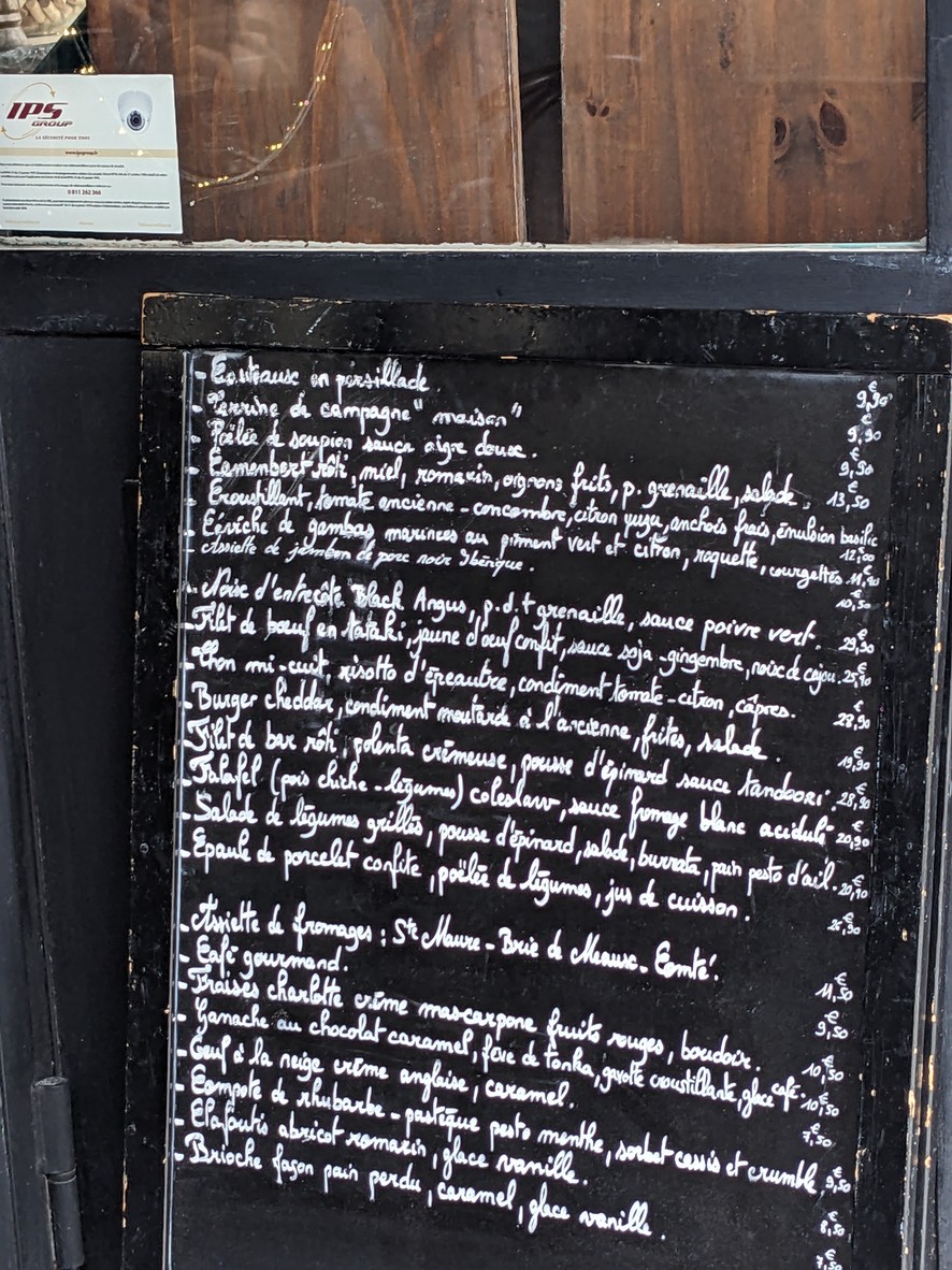 Le Château des Vignerons menu 2