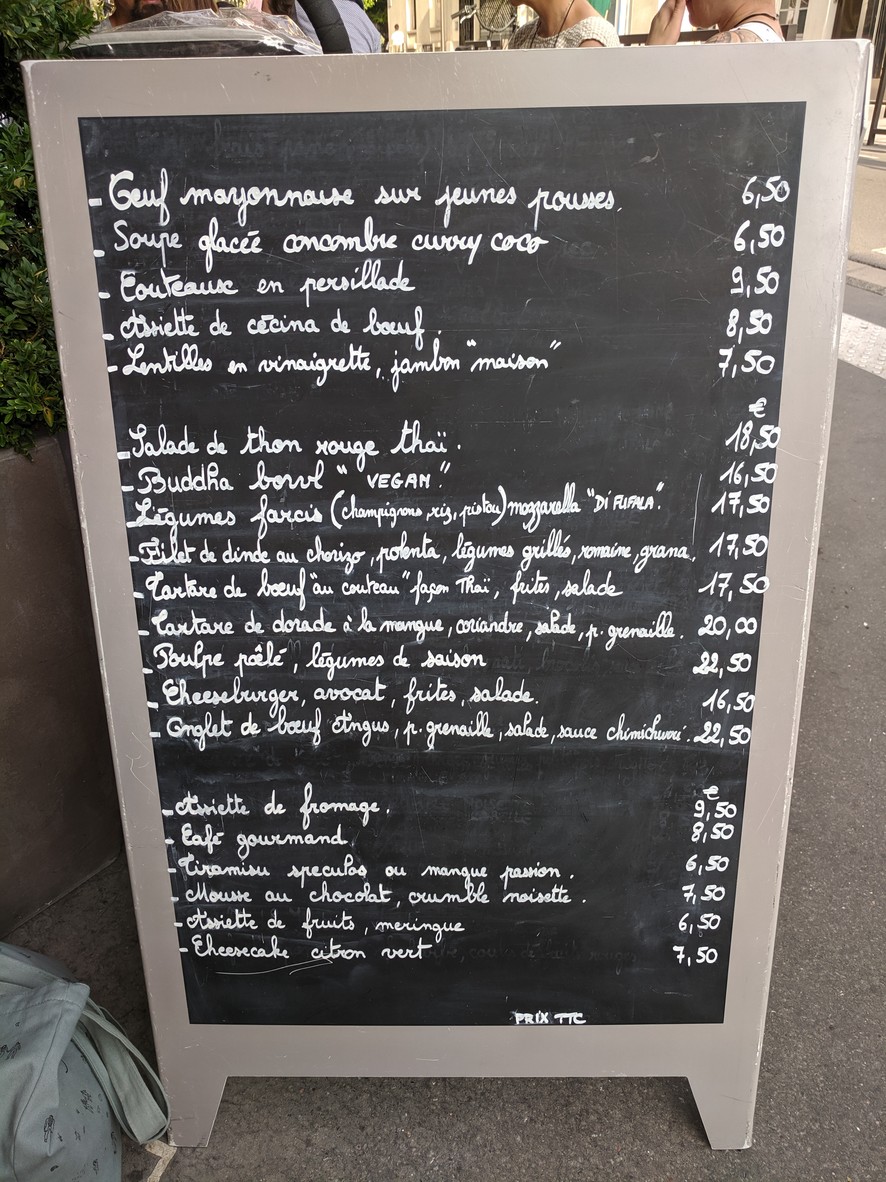 Le Château des Vignerons menu 4