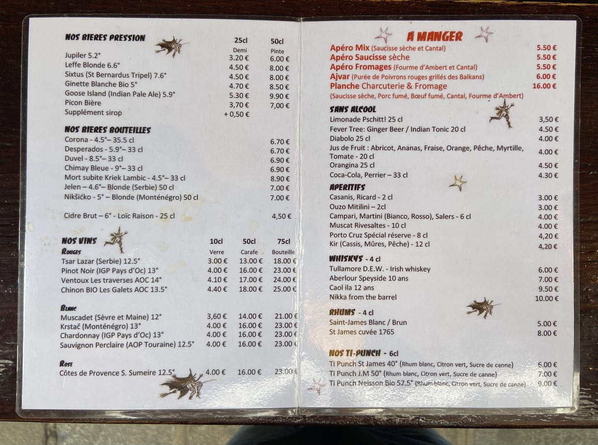 L'Art Brut Bistrot menu 1