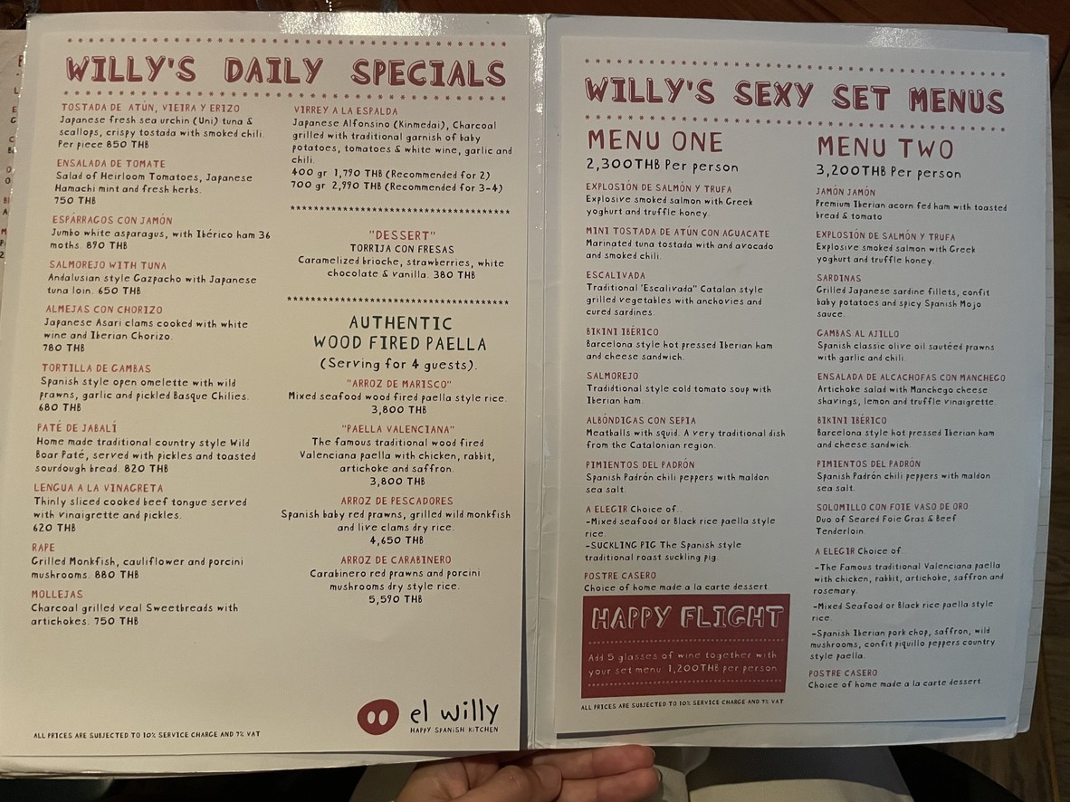 el Willy Spanish Kitchen menu 2