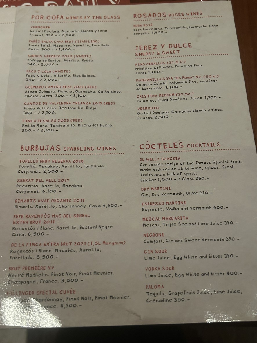 el Willy Spanish Kitchen menu 3