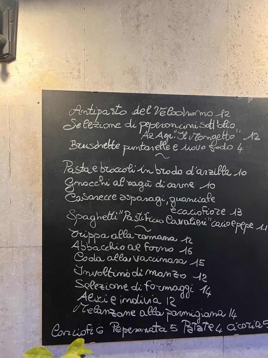 Osteria del Velodromo Vecchio menu 2