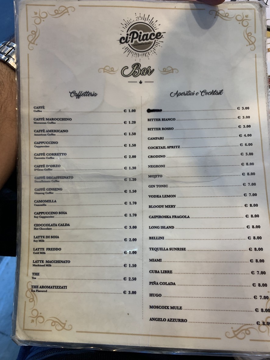 Ci piace Roma menu 3
