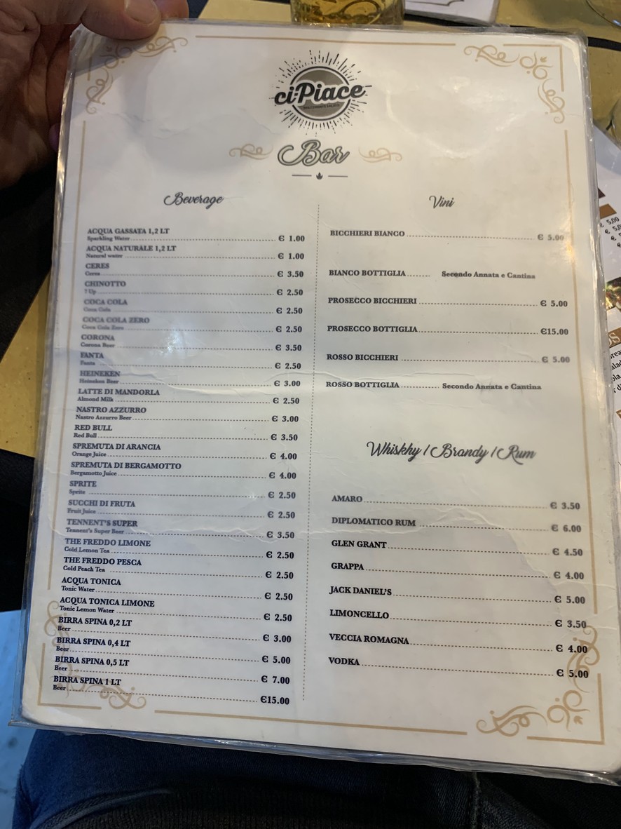 Ci piace Roma menu 4