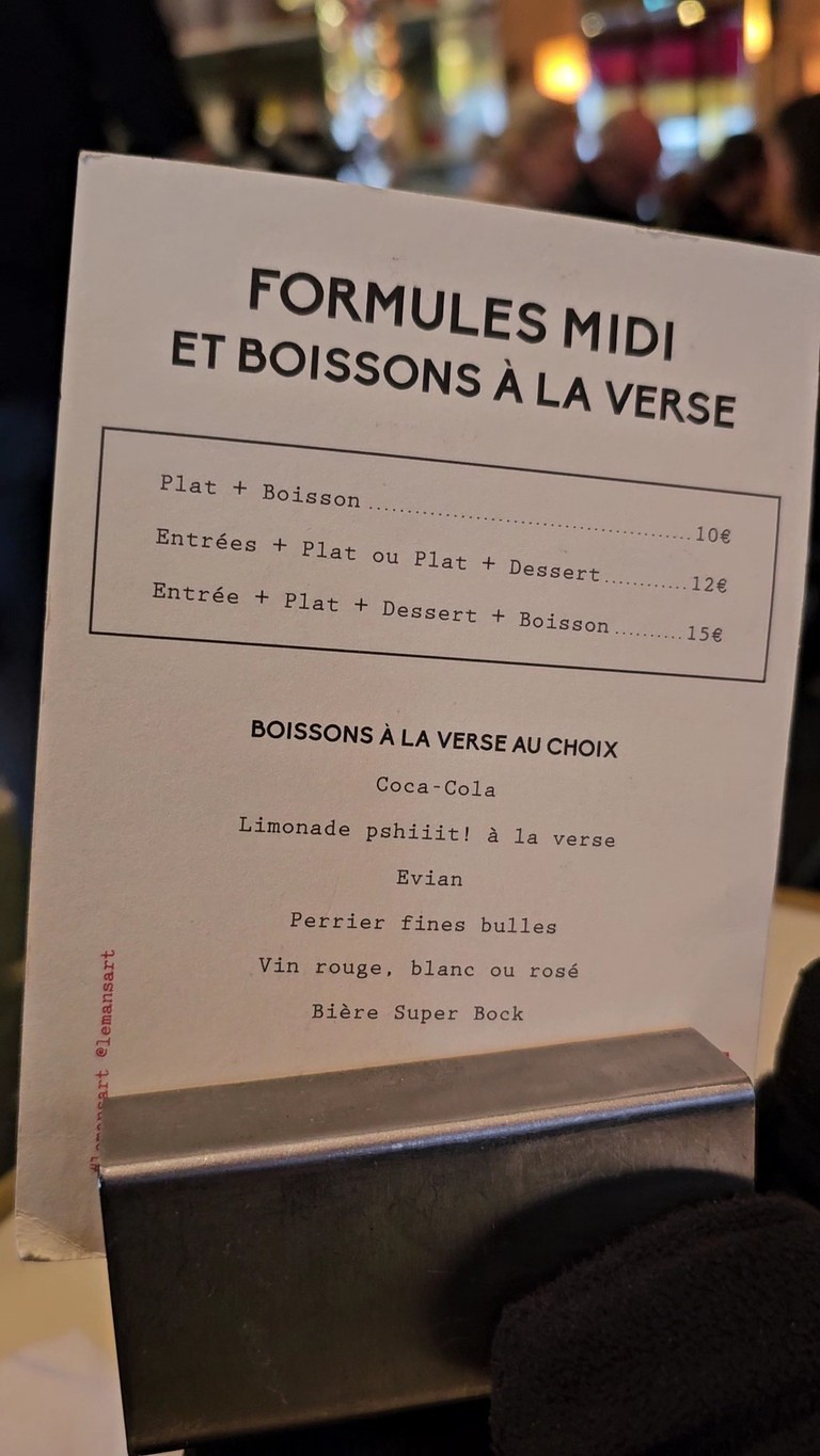 Le Mansart menu 2