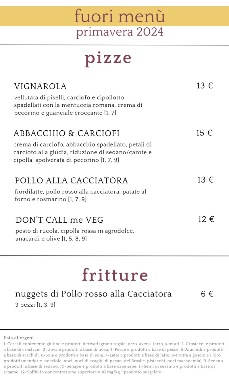 Santa Romana - Pizzeria di Quartiere MAGLIANA menu 2