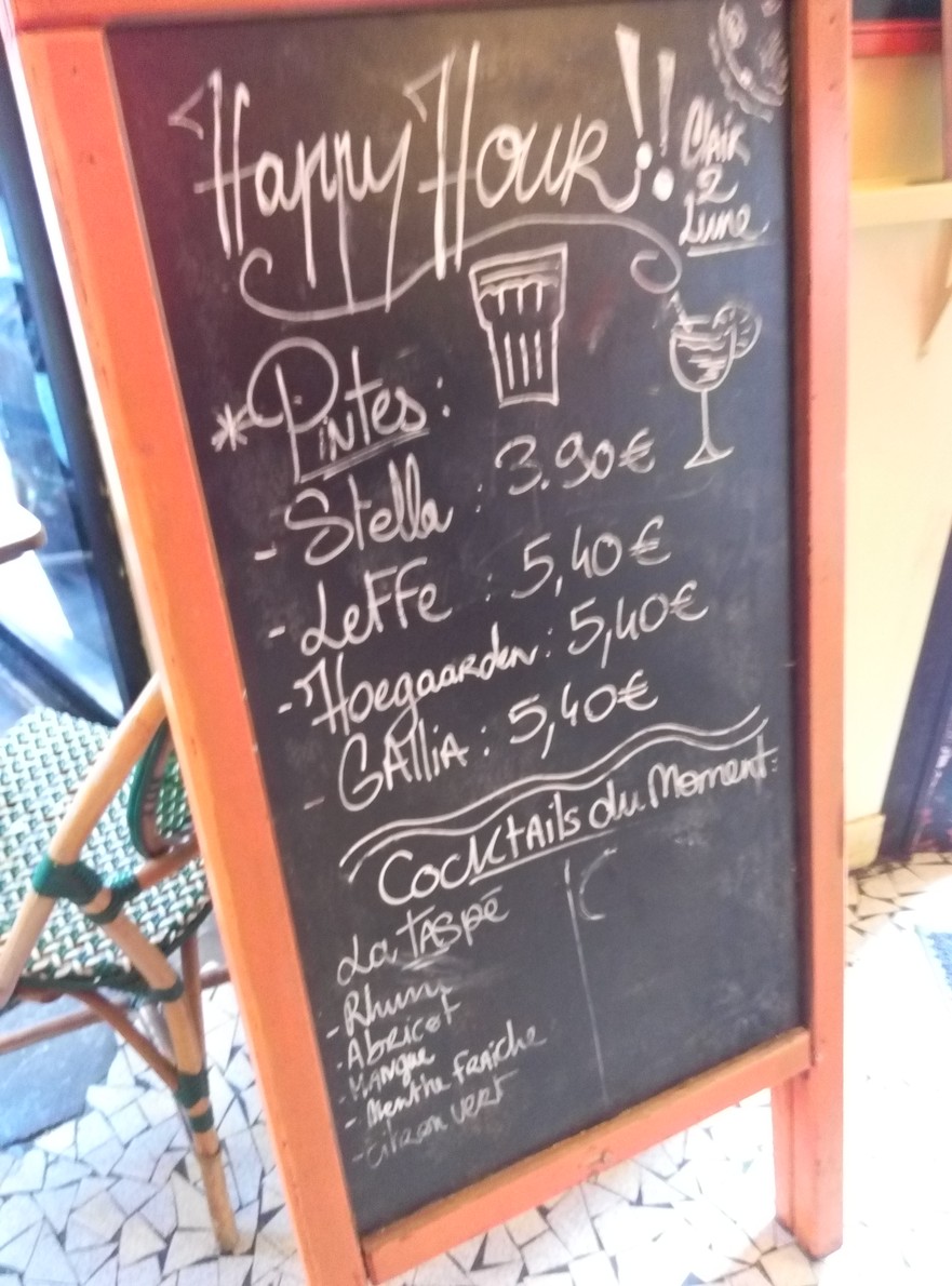 Au Clair de Lune menu 1