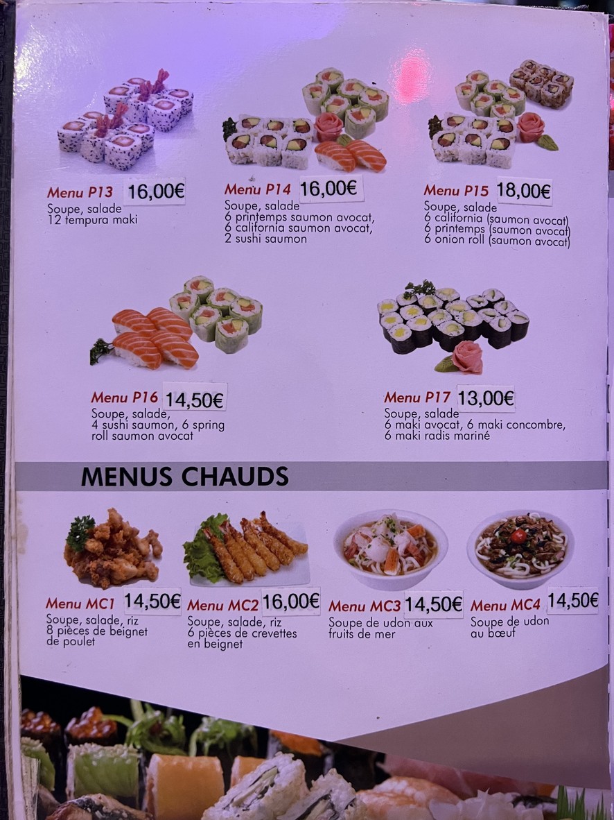 Yokoso menu 3