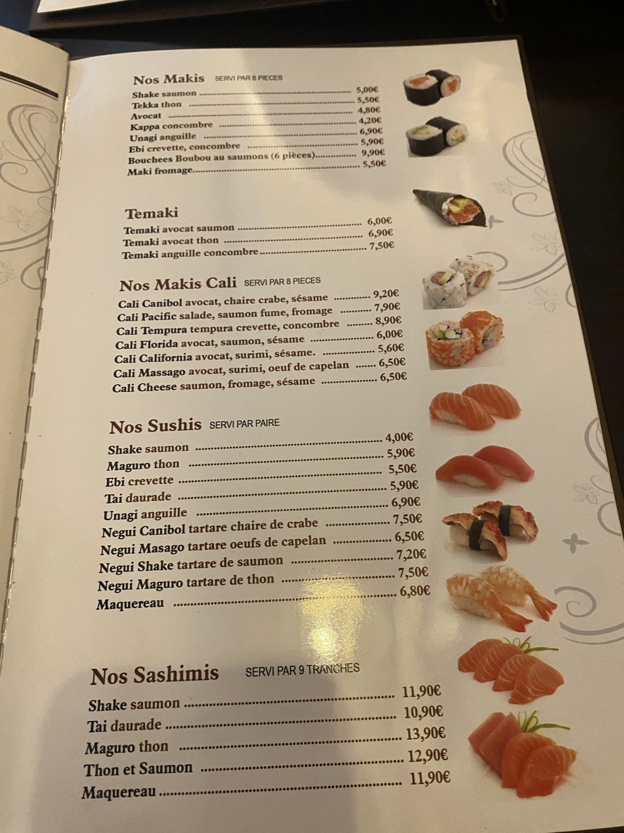 Sushi Boubou menu 2