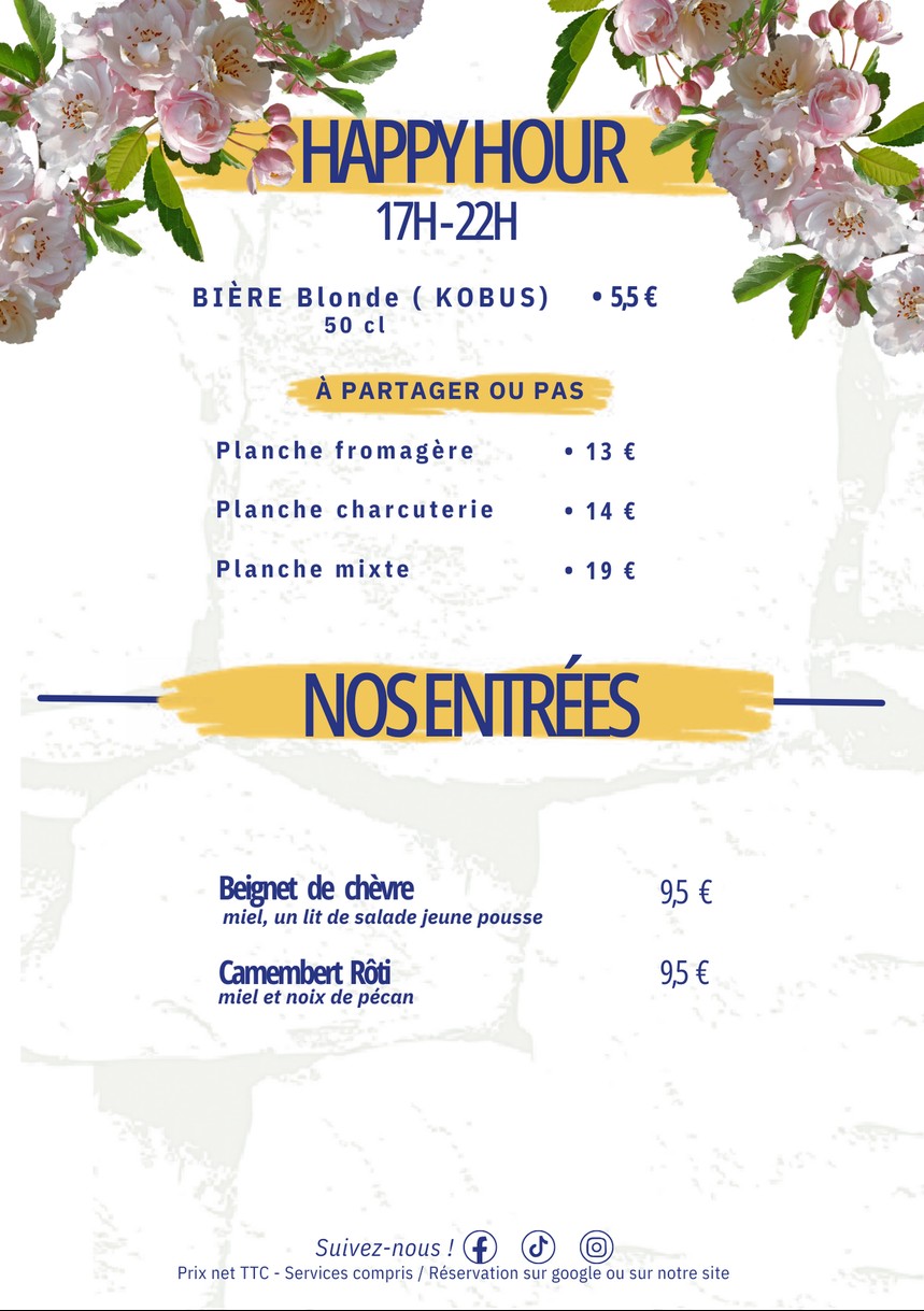 La Grille menu 1