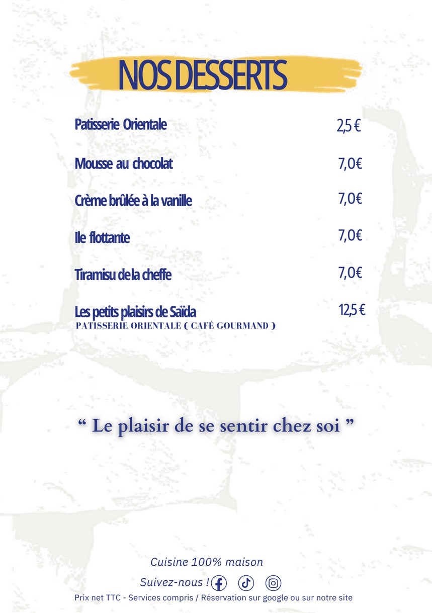 La Grille menu 4
