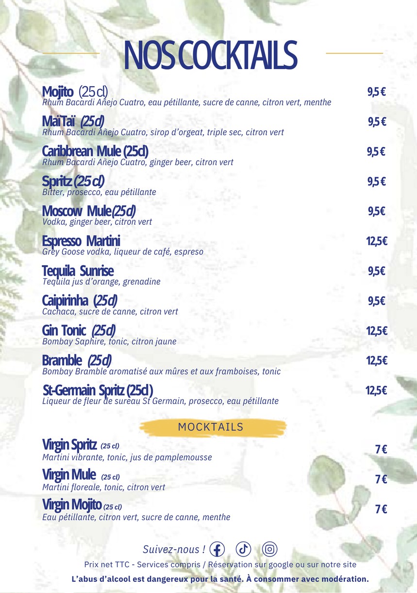 La Grille menu 5