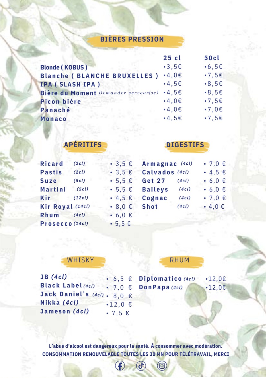La Grille menu 6