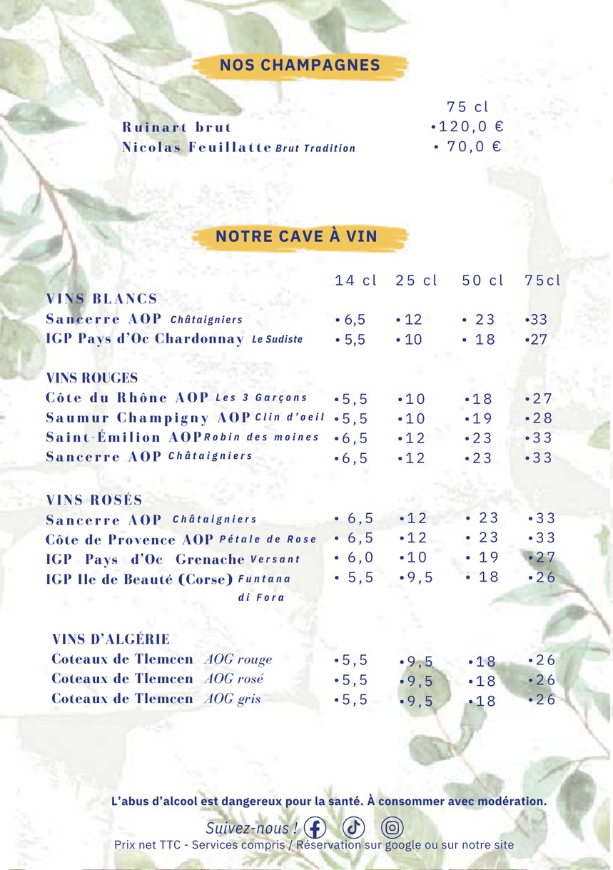 La Grille menu 7