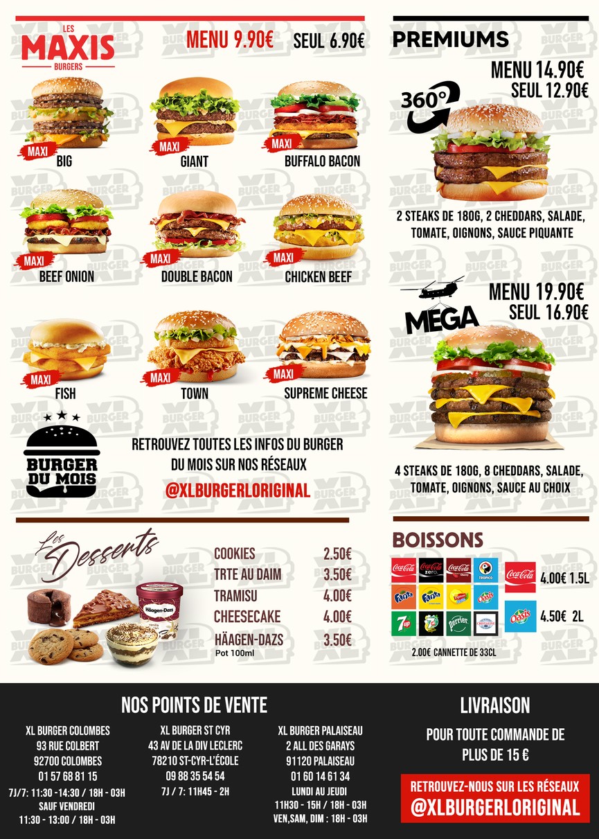 XL BURGER menu 3