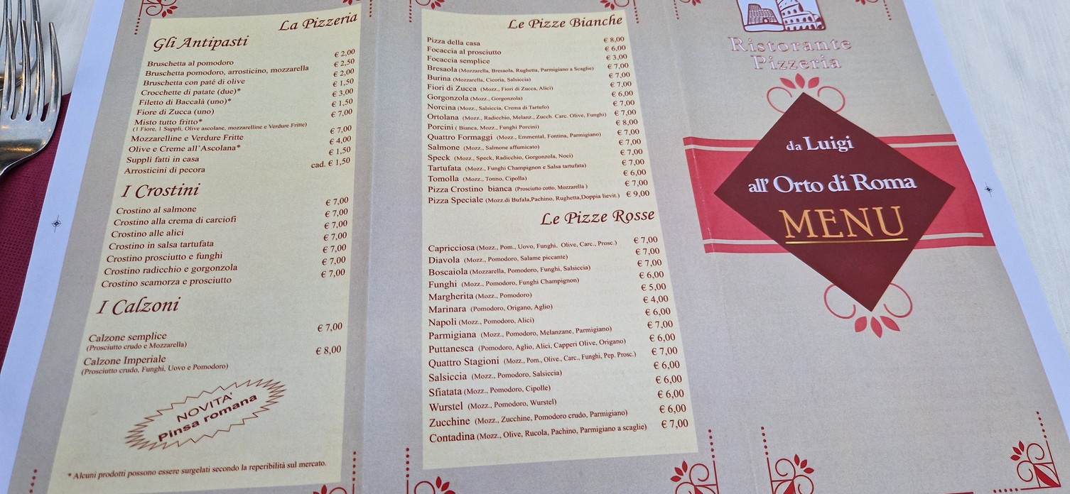 Ristorante Orto di Roma menu 1