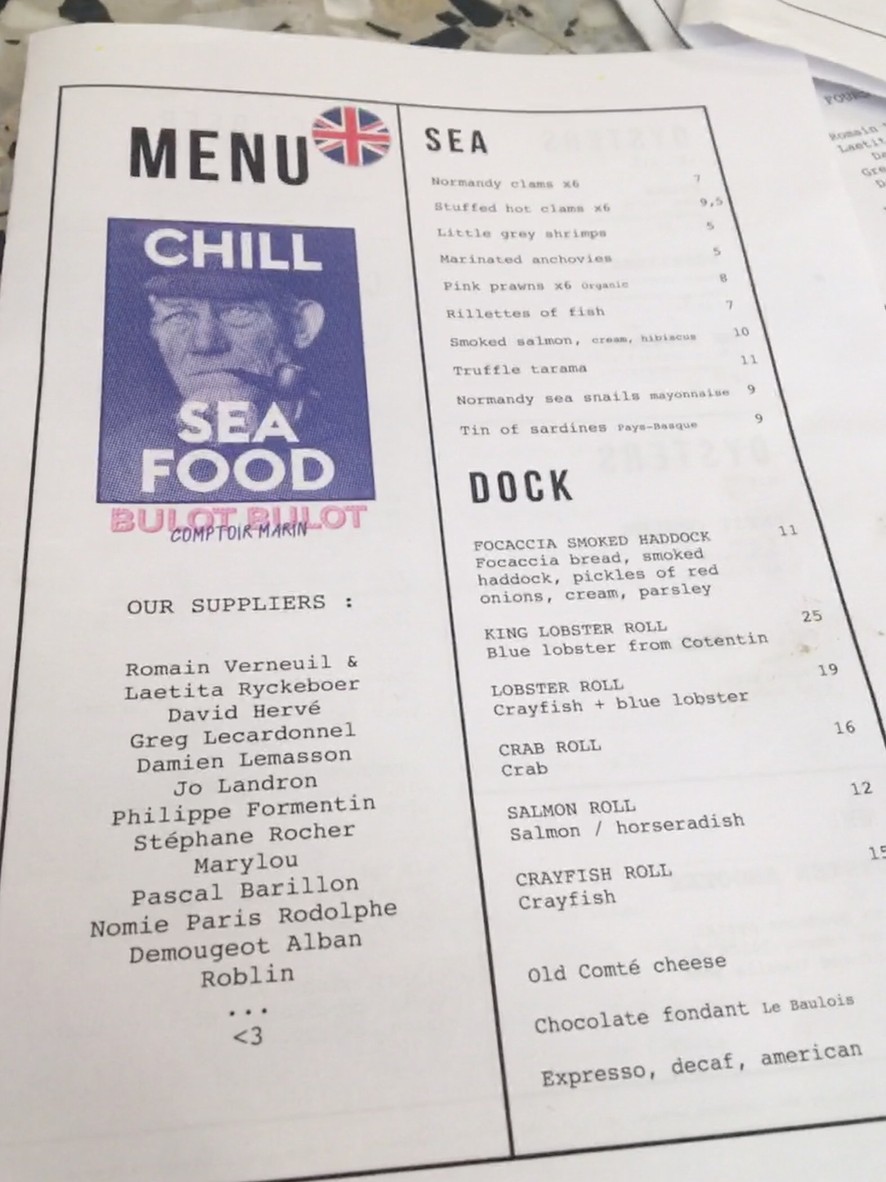 Bulot Bulot menu 1
