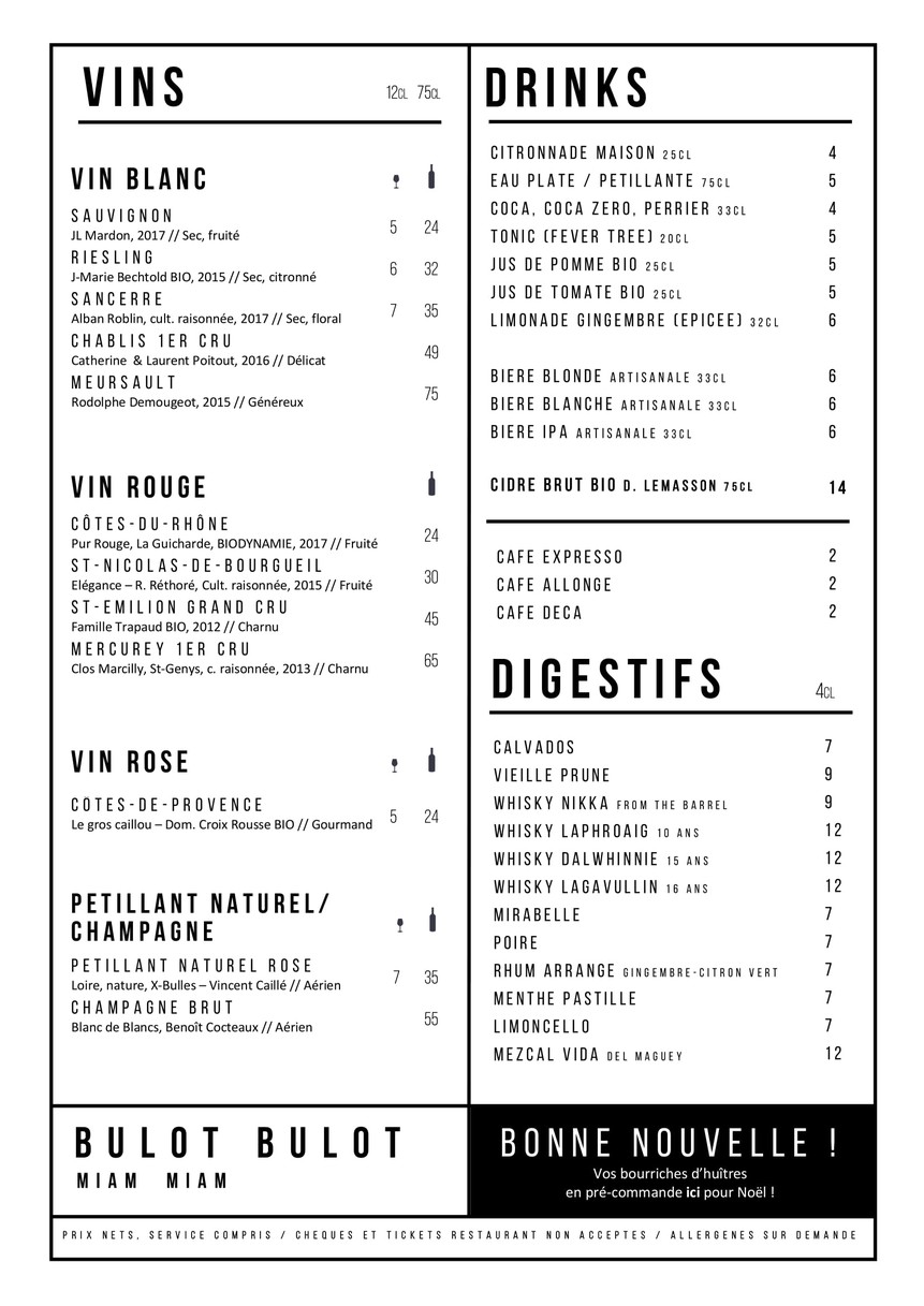 Bulot Bulot menu 3