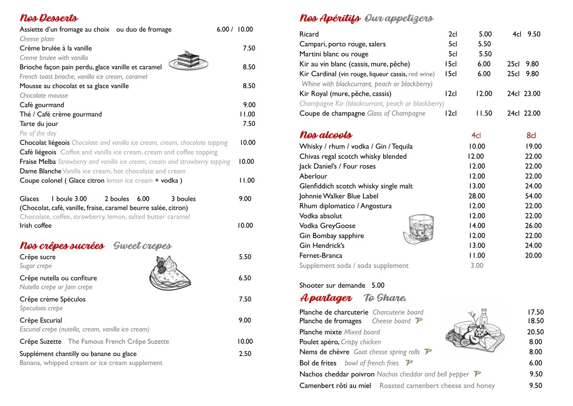 BRASSERIE L'ESCURIAL menu 1