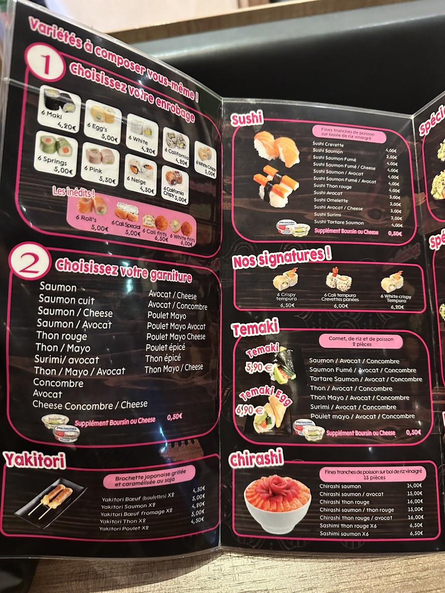 Sushi street Thai menu 2