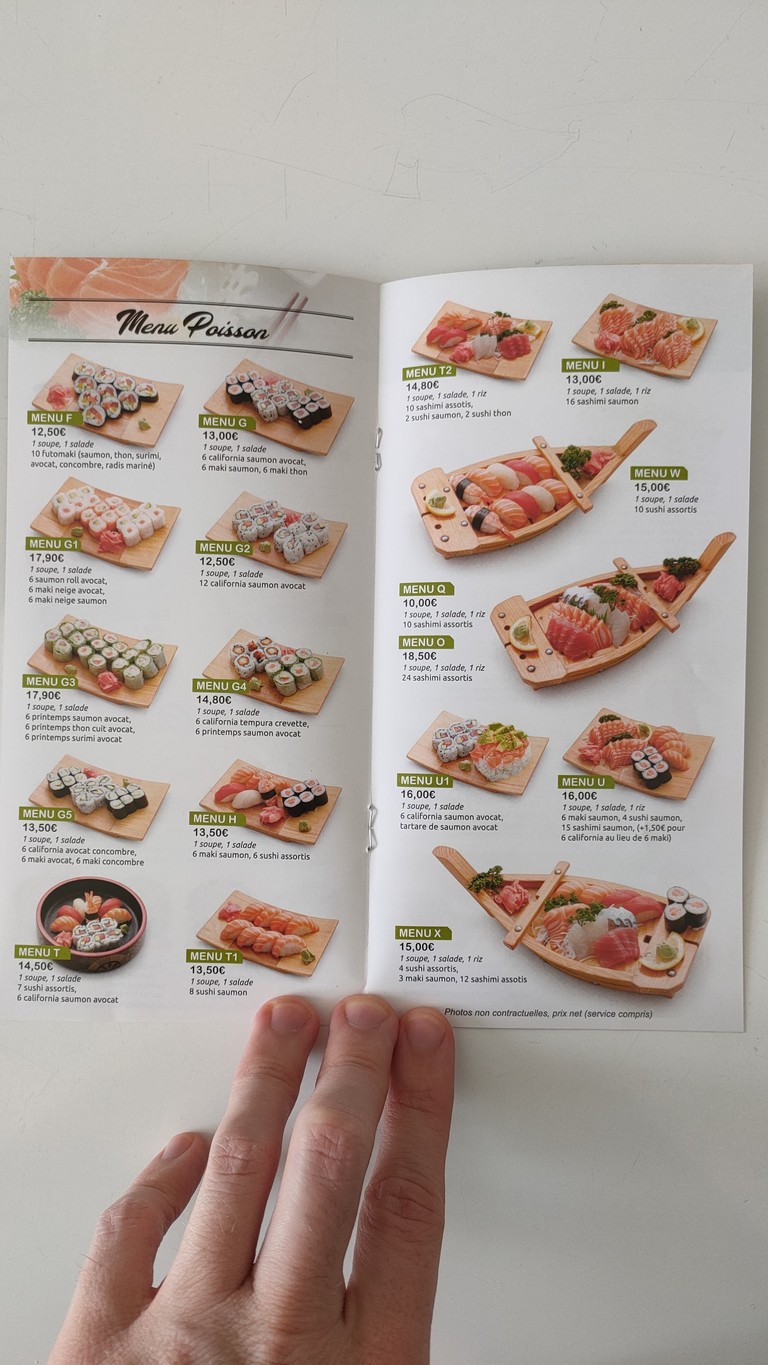 Yun Sushi menu 2